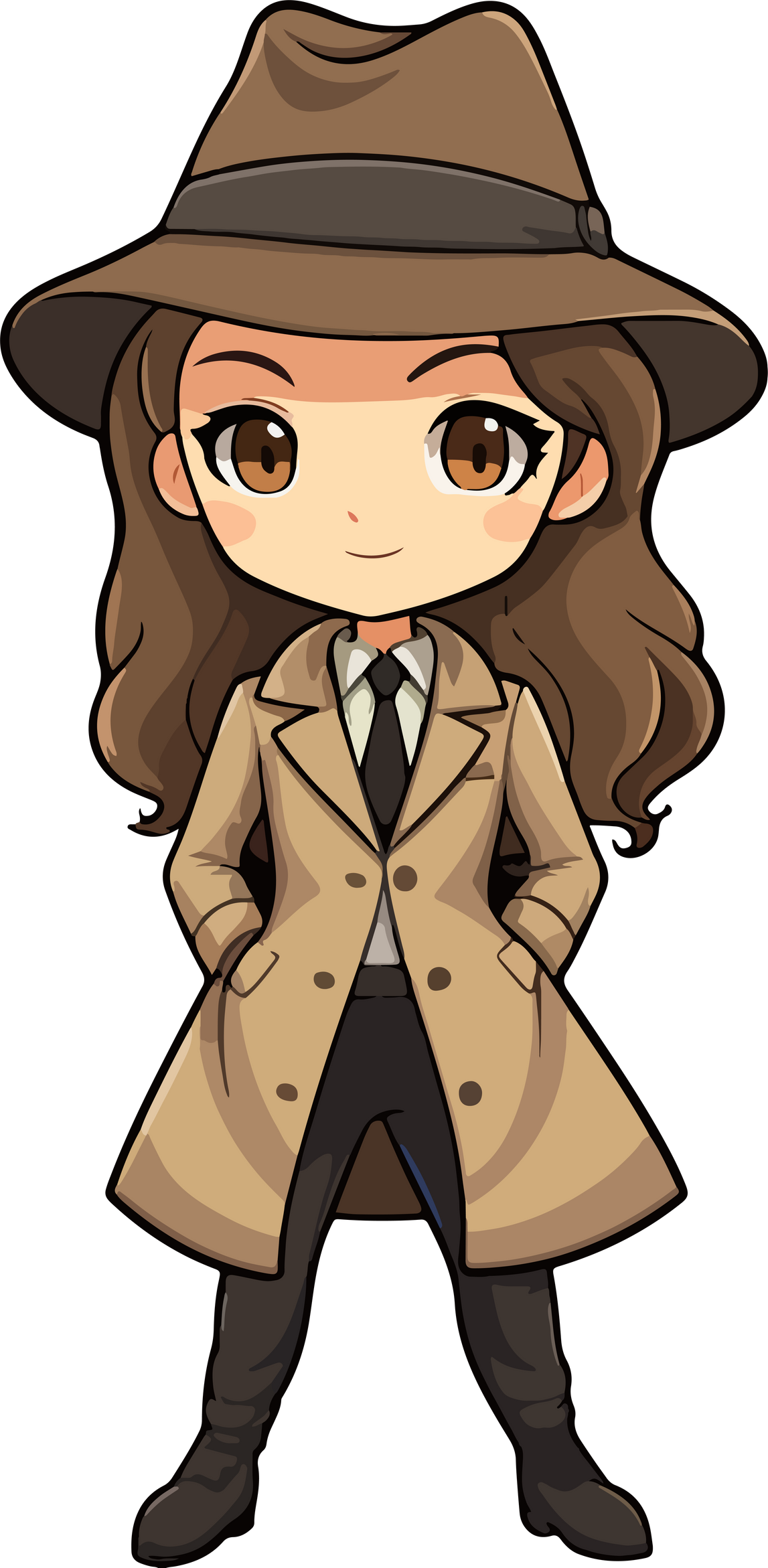 Detective Female Cartoon Character